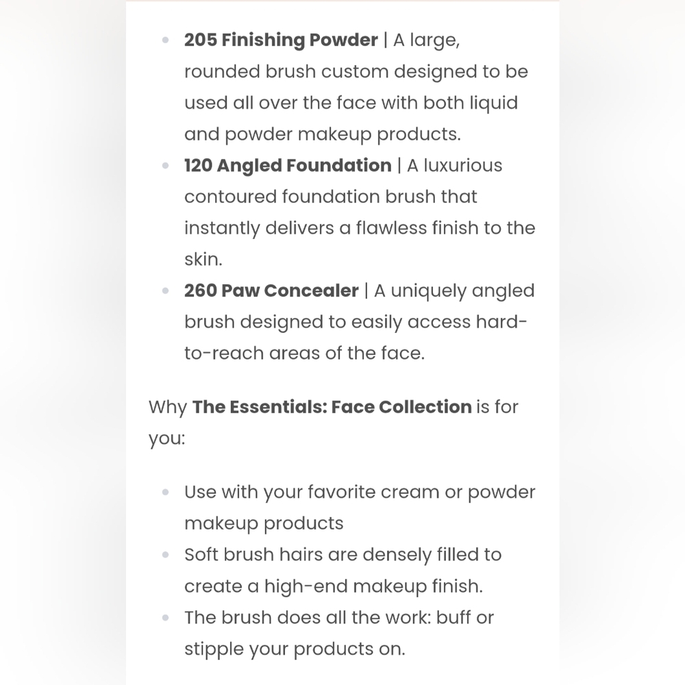 5/75$    HALF CAKED The Essentials: Face Collection 3 Piece Brush - Picture 4 of 14